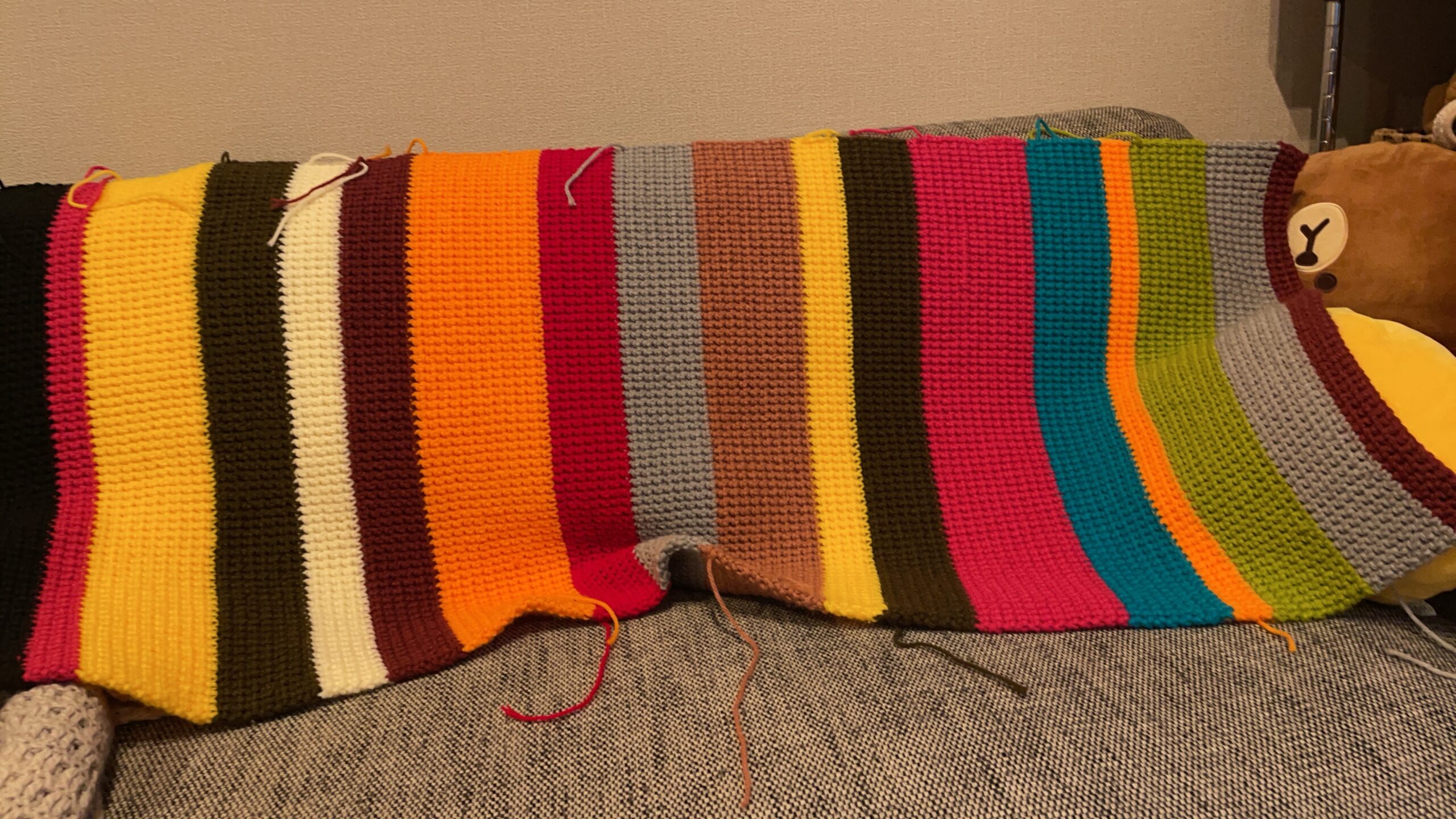 余り糸全部詰め込みロングマット