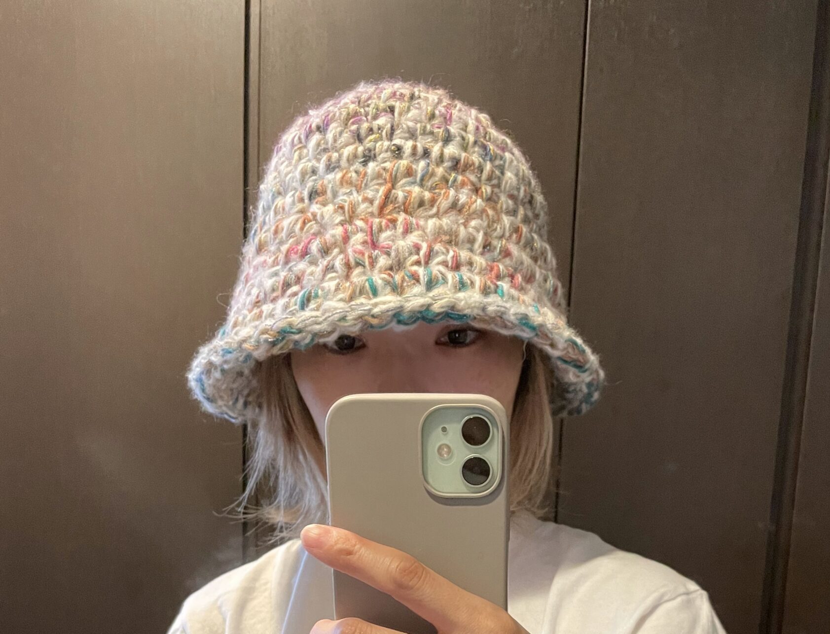 派手引き揃え帽子（白）